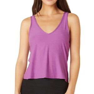 Beyond Yoga Featherweight Double V-Tank Top Women’s Medium Bright Iris Purple